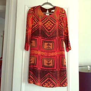 Sandro Orange hue Ikat print Dress